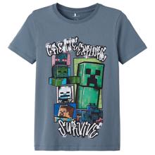Name It - T-shirt S/S - Jager Minecraft - China Blue